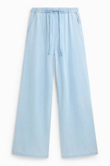 Damen - Wide Leg Jeans - High Waist  - hellblau