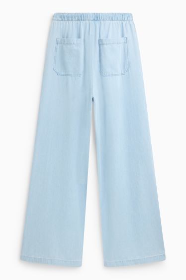 Damen - Wide Leg Jeans - High Waist  - hellblau
