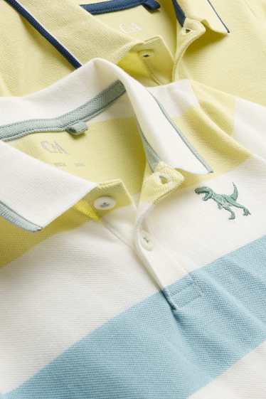 Kinder Jungen - Multipack 2er - Dinosaurier - Poloshirt - hellgelb