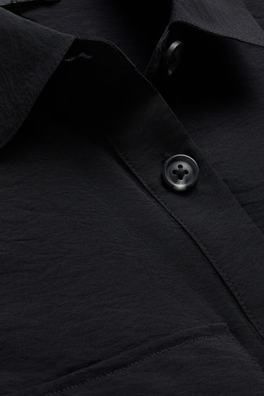 Women - Waistcoat - textured - black