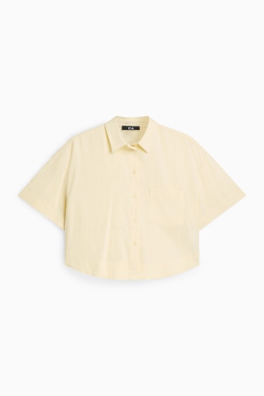 Femei - Bluză tip cămașă - crem