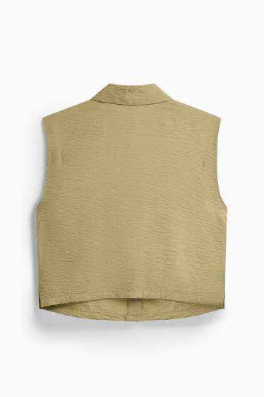 Women - Waistcoat - textured - beige