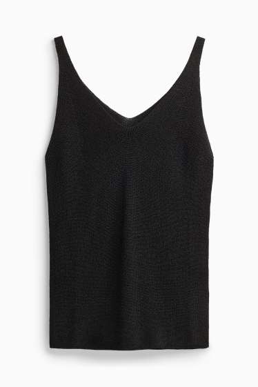 Donna - Top - effetto brillante - nero / argento