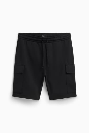 Home - Pantalons curts de xandall cargo - negre