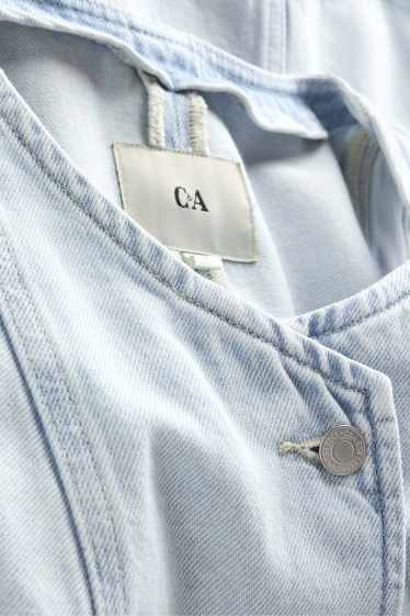 Damen - Jeans-Weste - tailliert - hellblau