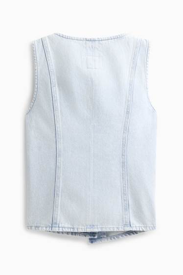 Damen - Jeans-Weste - tailliert - hellblau