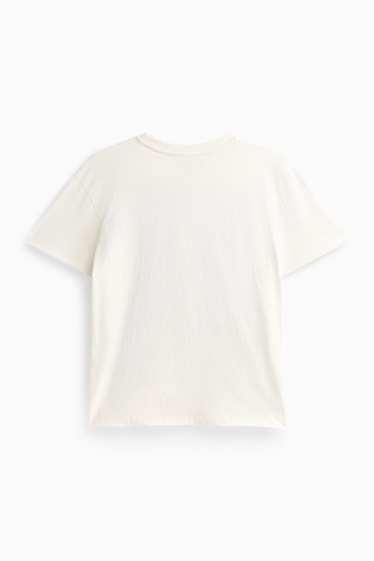 Damen - T-Shirt - Relaxed Fit - Glanz-Effekt - weiss