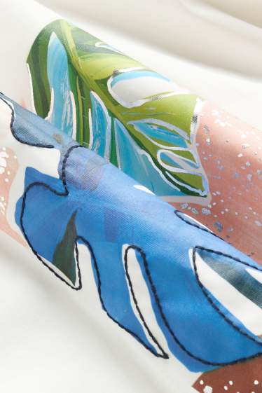 Damen - T-Shirt - Relaxed Fit - Glanz-Effekt - weiss