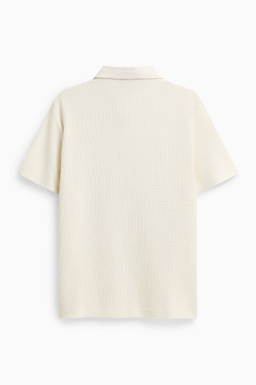 Bărbați - Tricou polo - regular fit - structurat - crem