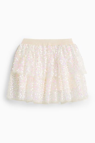 Children Girls - Sequin skirt - cremewhite
