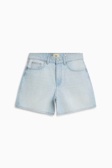 Damen - Jeans-Shorts - Mid Waist - Regular Fit - helljeansblau