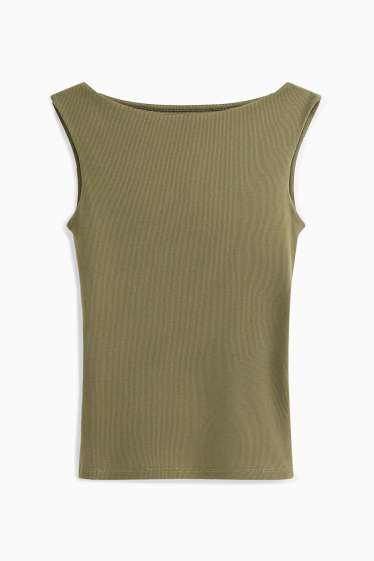 Damen - Top - gerippt - grün