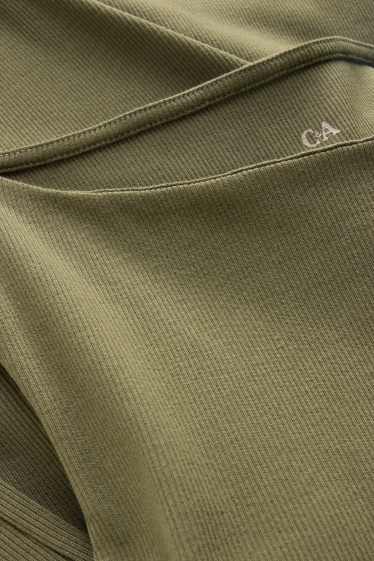 Damen - Top - gerippt - grün