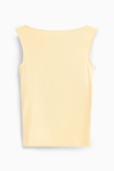 Damen - Top - gerippt - gelb