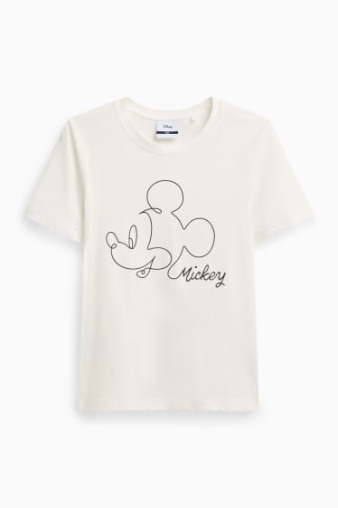 Damen - T-Shirt - Regular Fit - Micky Maus - weiss