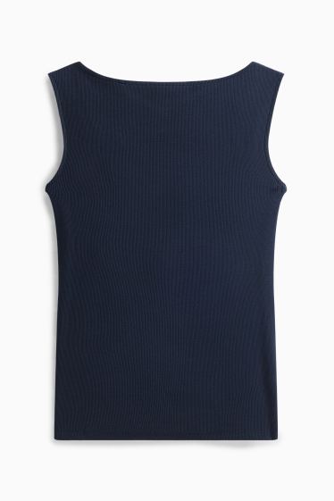 Damen - Top - gerippt - dunkelblau