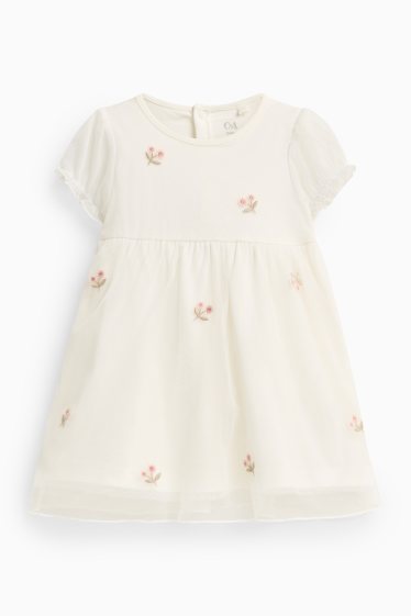 Bebeluși - fete - Rochie bebeluși - alb