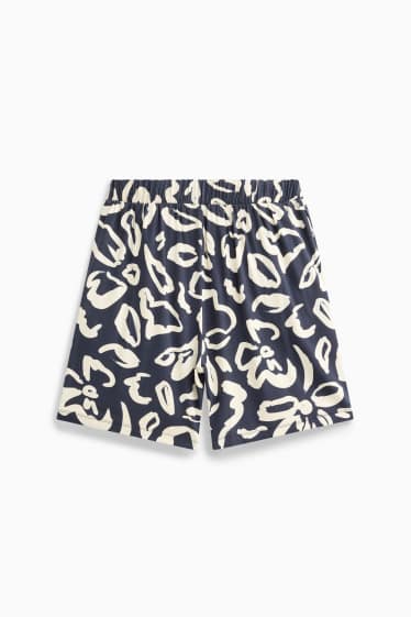 Women - Sweat shorts - blue / white