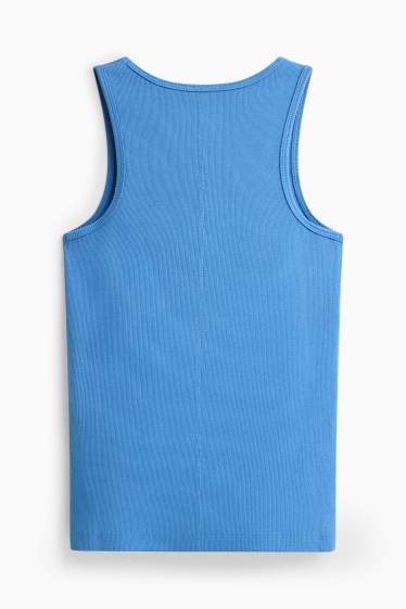 Damen - Top - gerippt - blau