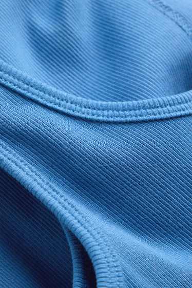 Damen - Top - gerippt - blau