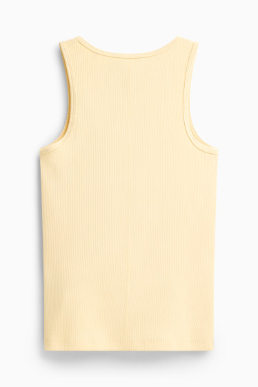 Damen - Top - gerippt - hellgelb