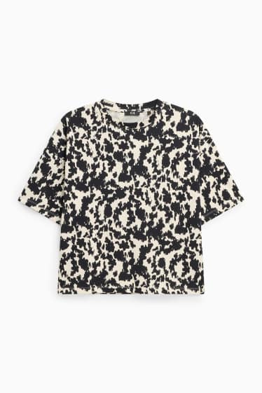 Dames - T-shirt - zwart / wit