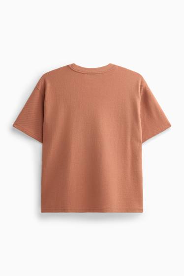 Enfants garçons - T-shirt - finition texturée - marron