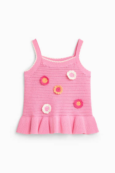 Bambine - Fiori - top crochet - fucsia