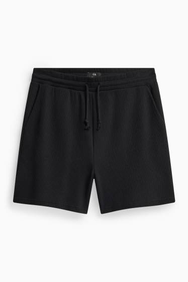 Herren - Shorts - gerippt - schwarz