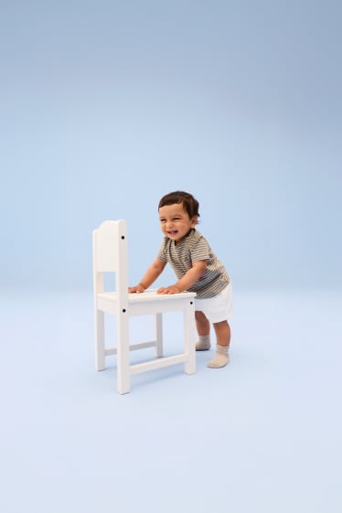 Baby: jongens - Set van 3 - babyshort - met structuur - wit / groen