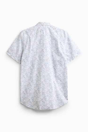 Bărbați - Cămașă office - alb / albastru