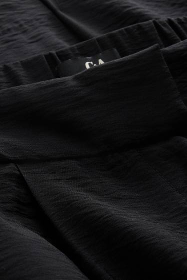 Dona - Pantalons de tela - high waist - wide leg - negre