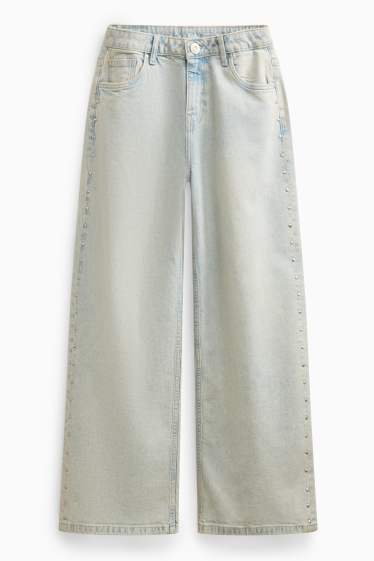 Children Girls - Wide leg jeans - light blue