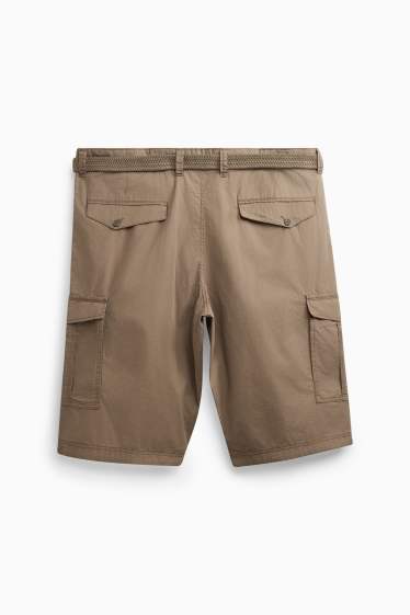 Herren - Cargo-Shorts mit Gürtel - braun