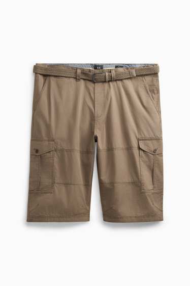 Herren - Cargo-Shorts mit Gürtel - braun