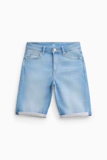 Femmes - Bermuda en jean - mid waist - bleu clair