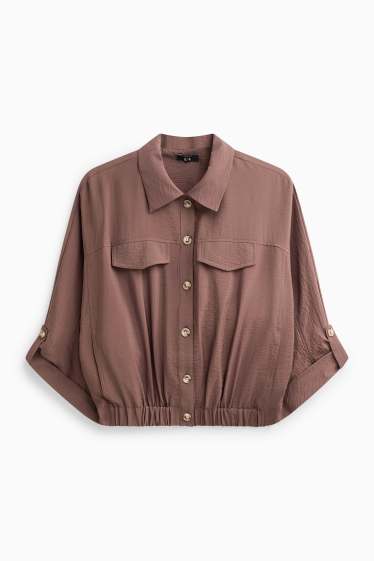 Donna - Blazer corto - marrone