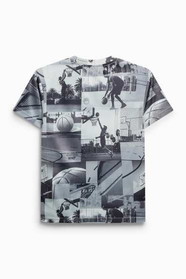 Children Boys - Basketball - short sleeve T-shirt - black / white