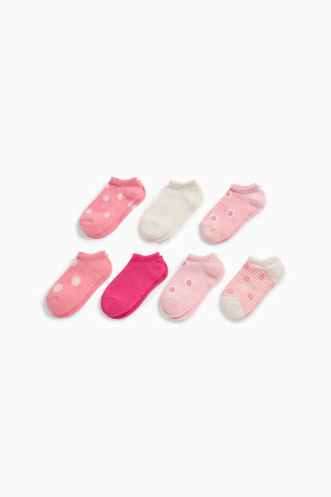 Kinder Mädchen - Multipack 7er - Blümchen - Baby-Socken mit Motiv - rosa