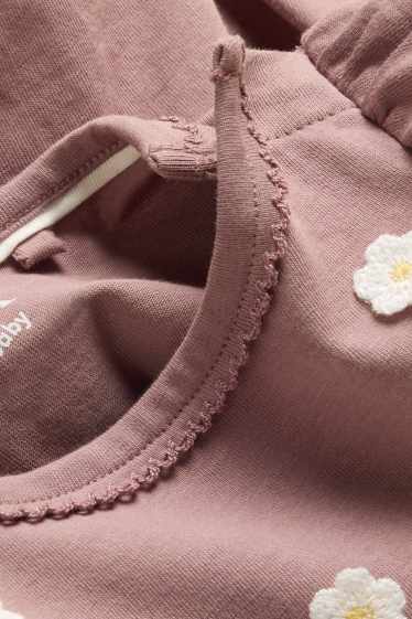 Bébés filles - Petites fleurs - T-shirt bébé en crochet - rose