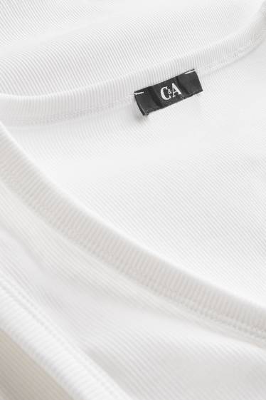 Dona - Samarreta sense mànigues - canalé - blanc