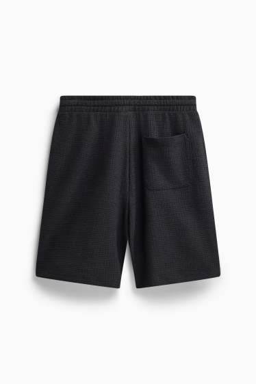Herren - Sweatshorts - strukturiert - schwarz