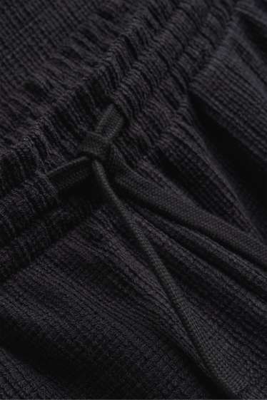 Herren - Sweatshorts - strukturiert - schwarz