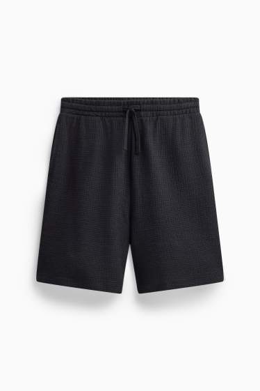 Herren - Sweatshorts - strukturiert - schwarz