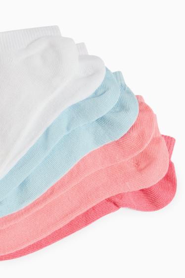 Kinder Mädchen - Multipack 7er - Herz und Blume - Sneakersocken - pink