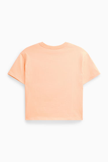 Children Girls - Bahamas - short sleeve T-shirt with rhinestones - orange