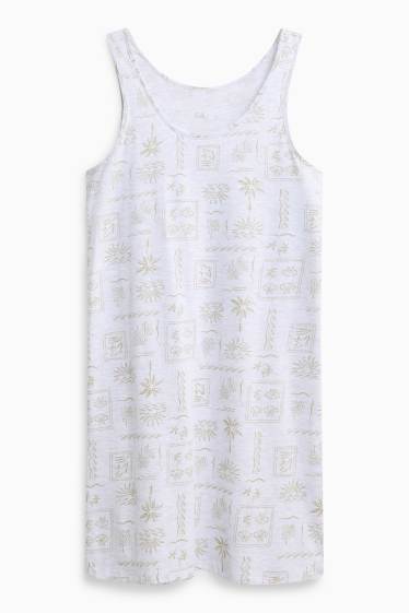 Women - Nightdress - patterned - white