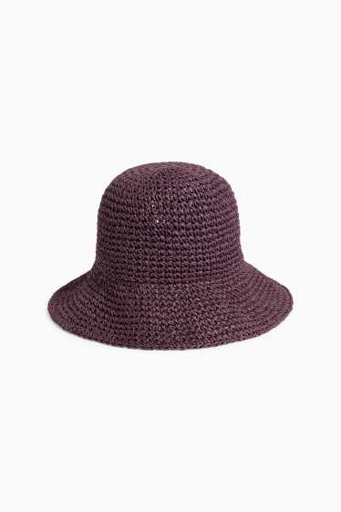 Donna - Cappello di paglia - porpora