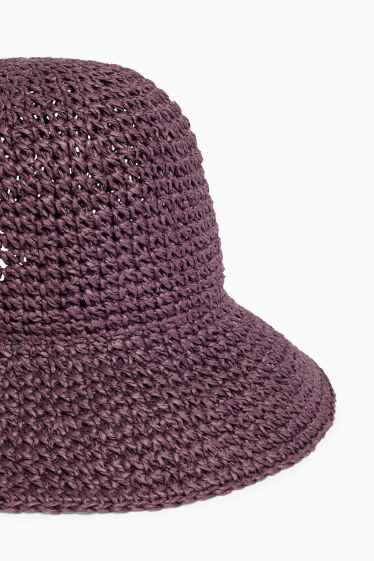 Donna - Cappello di paglia - porpora