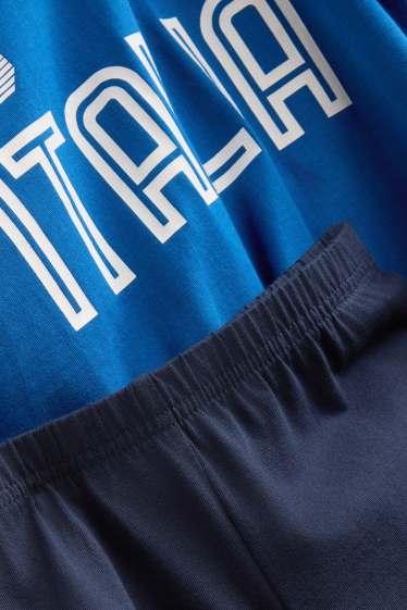 Kinder Buben - Italien - Shorty-Pyjama - 2 teilig - blau